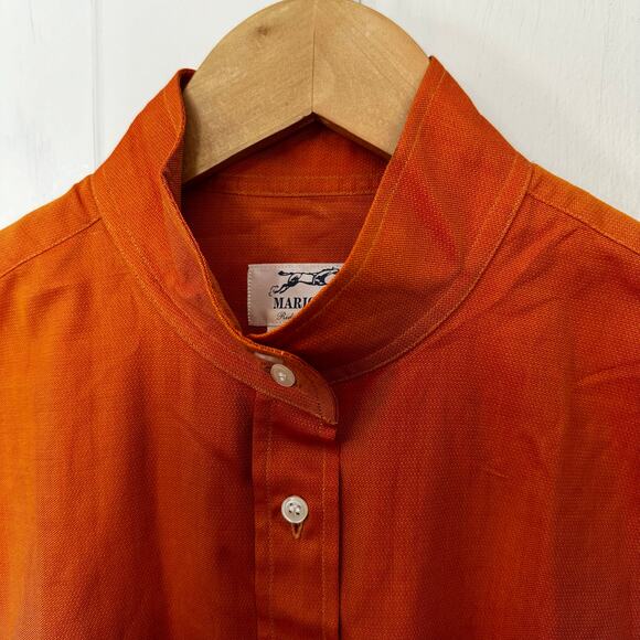 Marigold Riding Apparel Equestrian Button Up Shirt Womens Size 16 Vibrant Orange - Picture 4 of 4